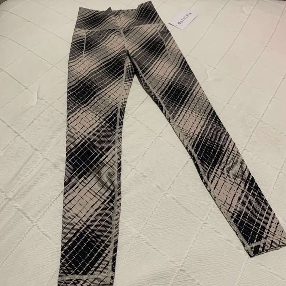 Athleta Salutation Stash Tight Plaid High-Waisted Women's Leggings size XXS - Picture 9 of 13